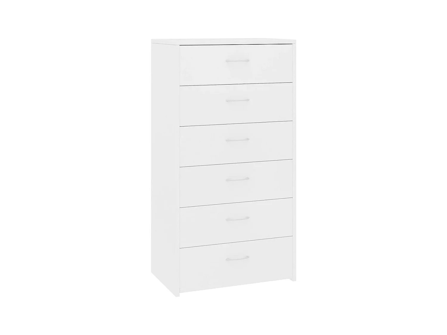 Aparador Cómoda Armario Unidad de Almacenamiento Organizador Cocina Salón Salón con 6 Cajones 50 x 34 x 96 cm Blanco Madera Contrachapada 02_0029756