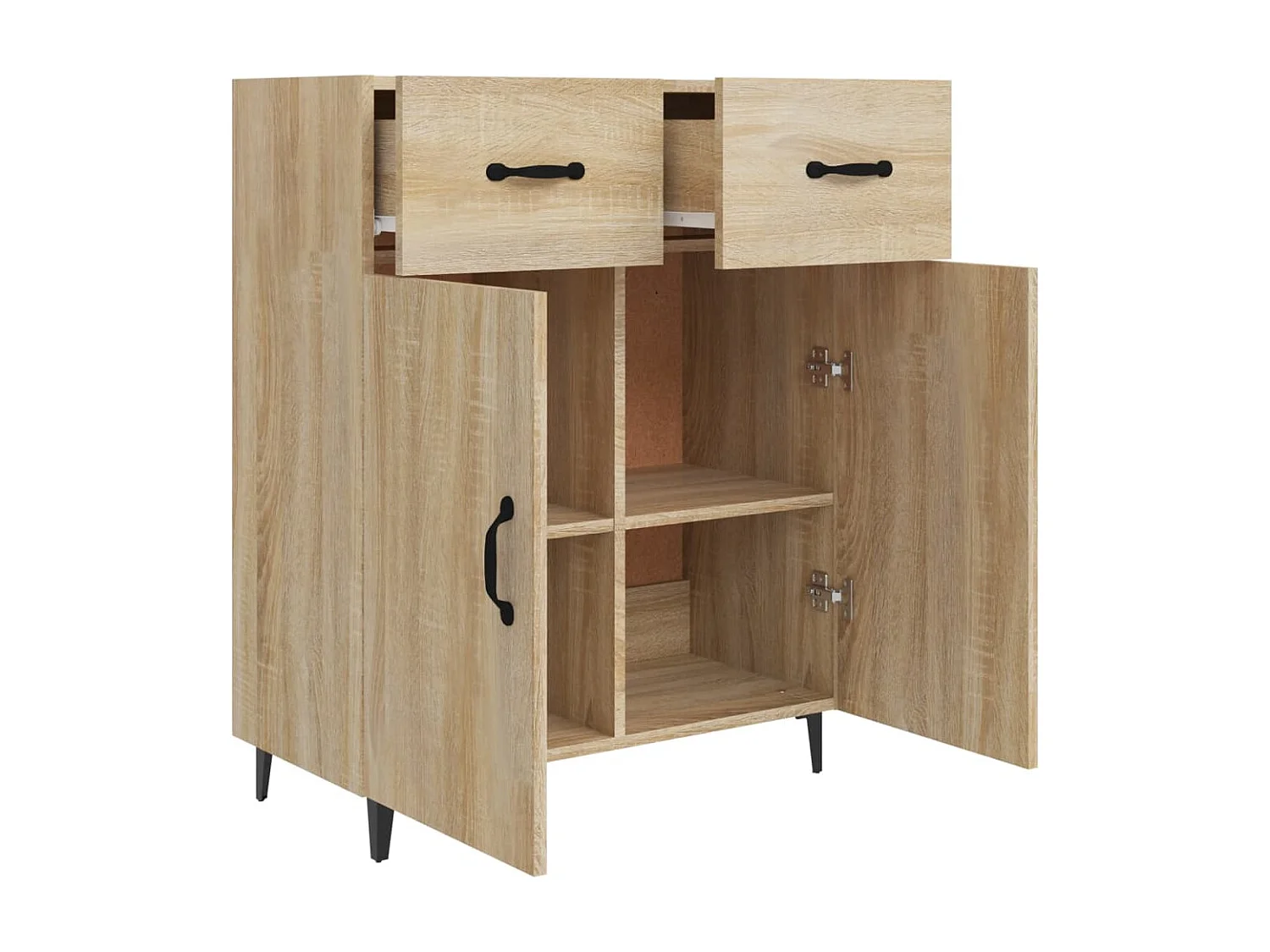 Aparador aparador cômoda armário organizador cozinha sala sala Sonoma 69,5 x 34 x 90 cm madeira trabalhada marrom 02_0031657