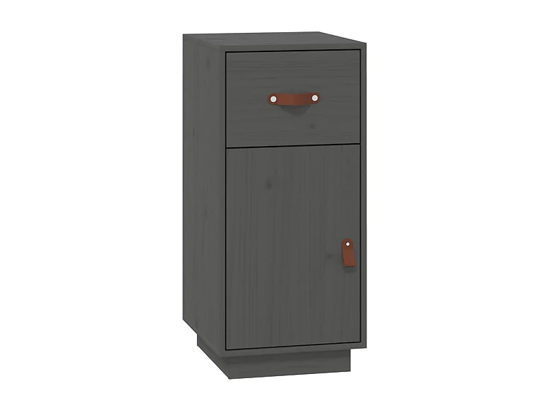Buffet aparador cômoda armário unidade de armazenamento organizador cozinha sala de estar 34 x 40 x 75 cm madeira de pinho cinza maciço 02_0031785