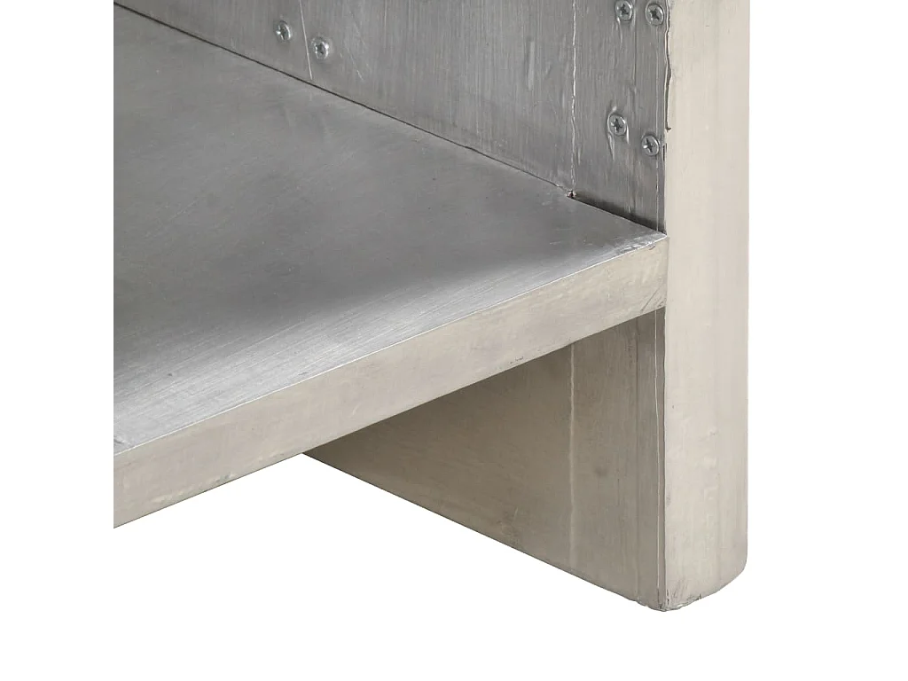 Credenza buffet cassettiera mobile contenitore organizer cucina soggiorno salotto stile aviatore 110 x 35 x 75 cm metallo Argento 02_0031751