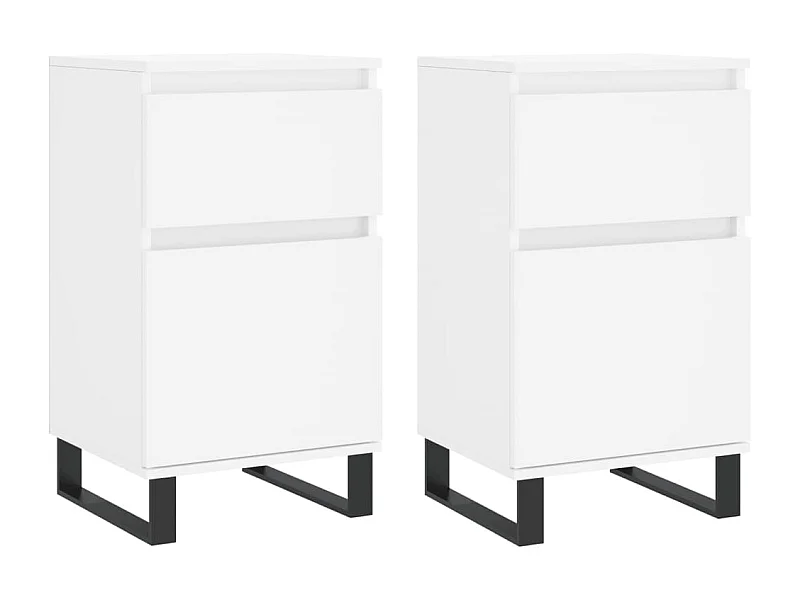 Credenza buffet cassettiera mobile contenitore organizer cucina soggiorno soggiorni set da 2 40 x 35 x 70 cm legno composito bianco 02_0036661