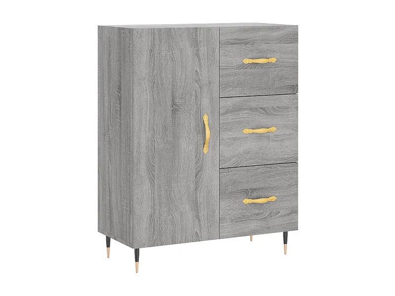Aparador buffet cómoda armario unidad de almacenamiento organizador cocina salón salón Sonoma 69,5 x 34 x 90 cm madera contrachapada gris 02_0036443
