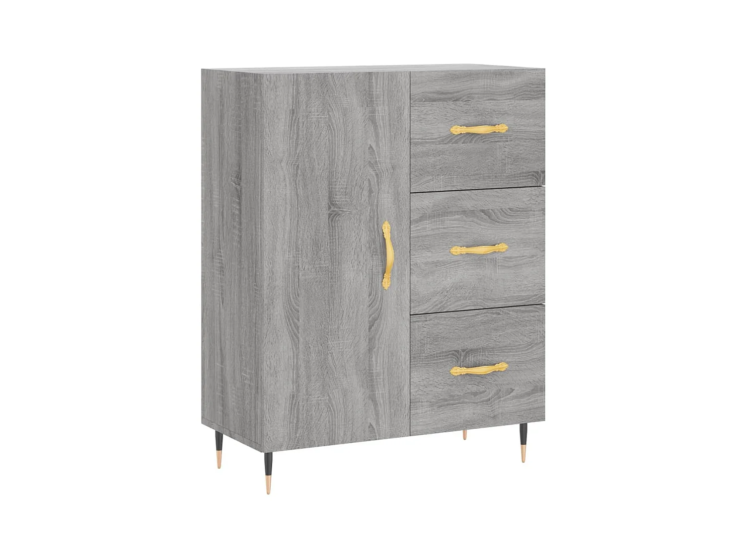 Aparador buffet cómoda armario unidad de almacenamiento organizador cocina salón salón Sonoma 69,5 x 34 x 90 cm madera contrachapada gris 02_0036443