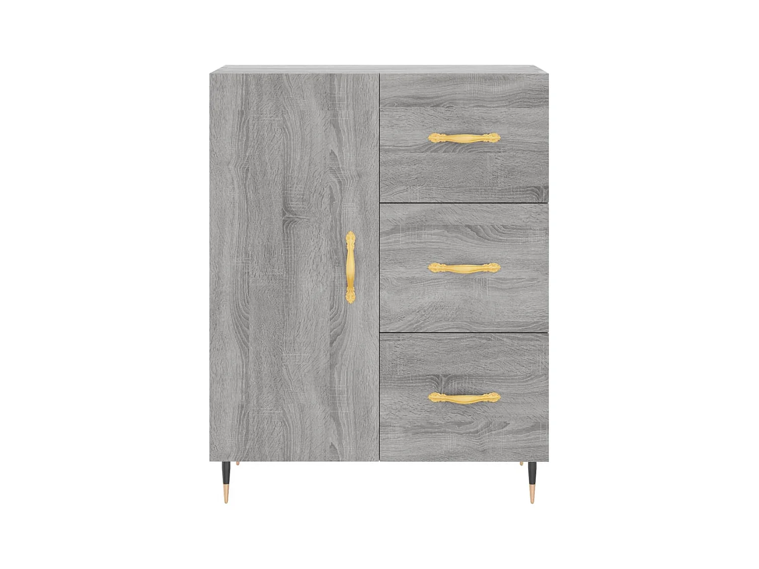 Aparador buffet cómoda armario unidad de almacenamiento organizador cocina salón salón Sonoma 69,5 x 34 x 90 cm madera contrachapada gris 02_0036443
