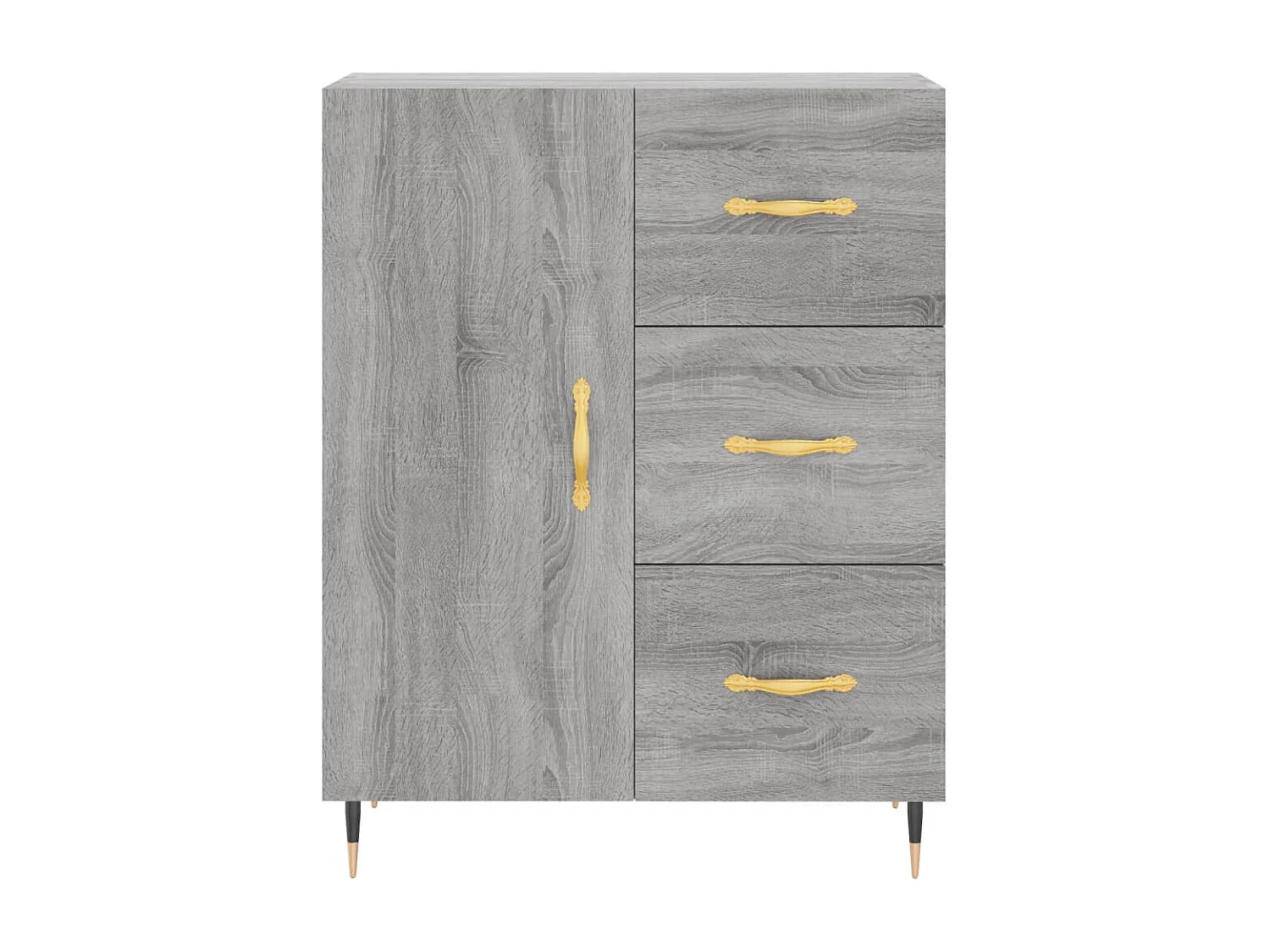 Aparador buffet cómoda armario unidad de almacenamiento organizador cocina salón salón Sonoma 69,5 x 34 x 90 cm madera contrachapada gris 02_0036443