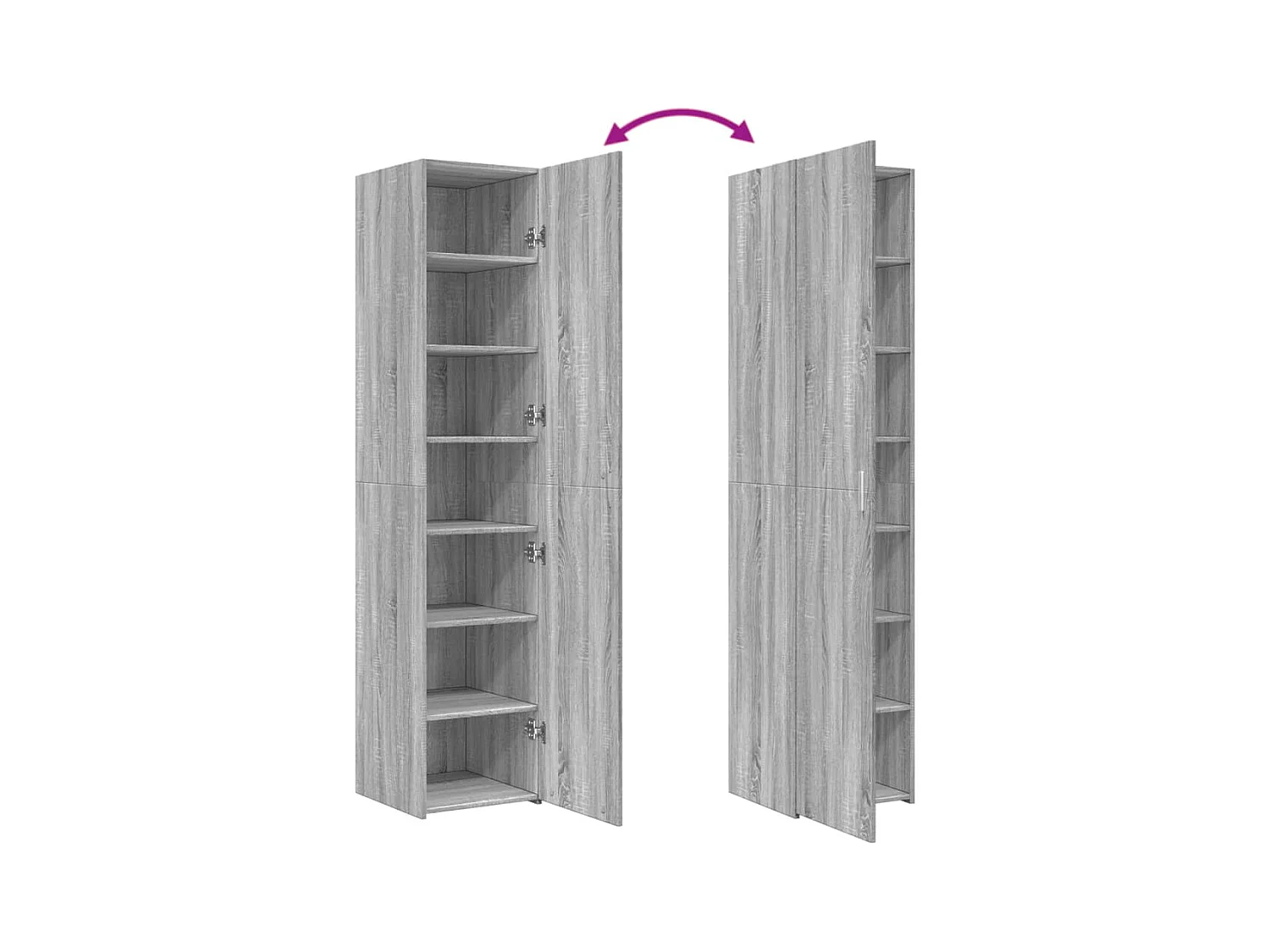 Aparador cómoda cómoda armario mueble organizador cocina salón salón alto Sonoma 40 x 42,5 x 185 cm madera contrachapada gris 02_0035363