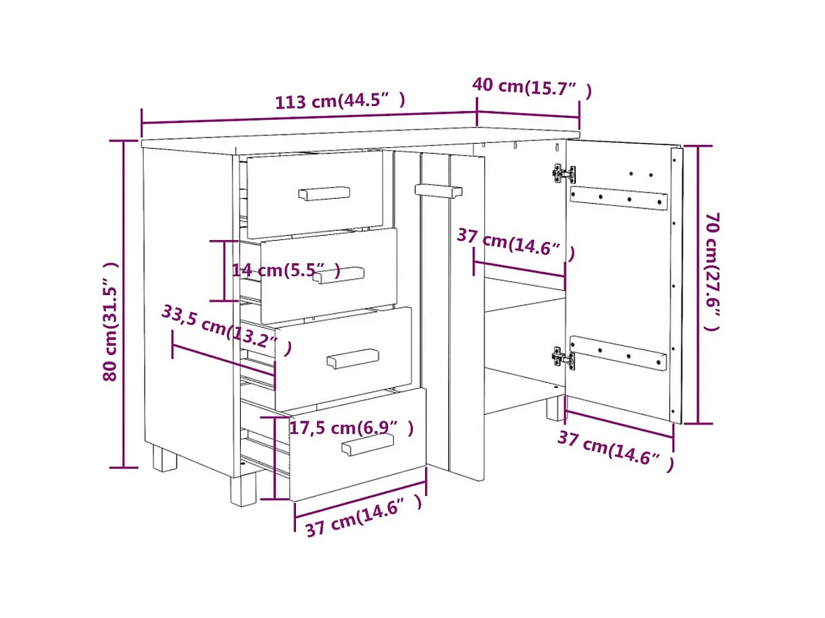 bahut commode armoire bois marron 113 x 40 x 80 cm 02_0032164