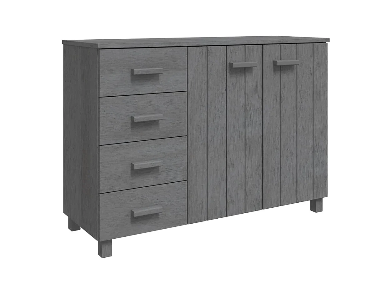 Credenza buffet cassettiera mobile contenitore organizer cucina soggiorno scuro 113 x 40 x 80 cm legno massello di pino grigio 02_0032164