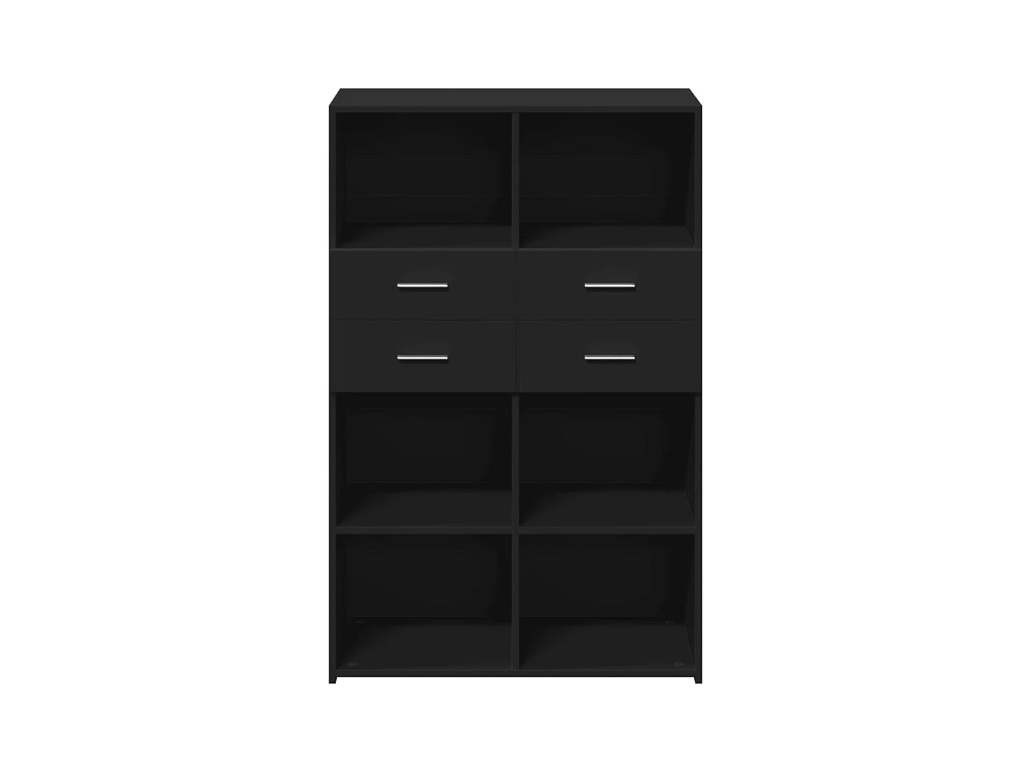 Aparador buffet cómoda armario mueble organizador cocina salón salón alto 80 x 42,5 x 124 cm madera contrachapada negra 02_0035133