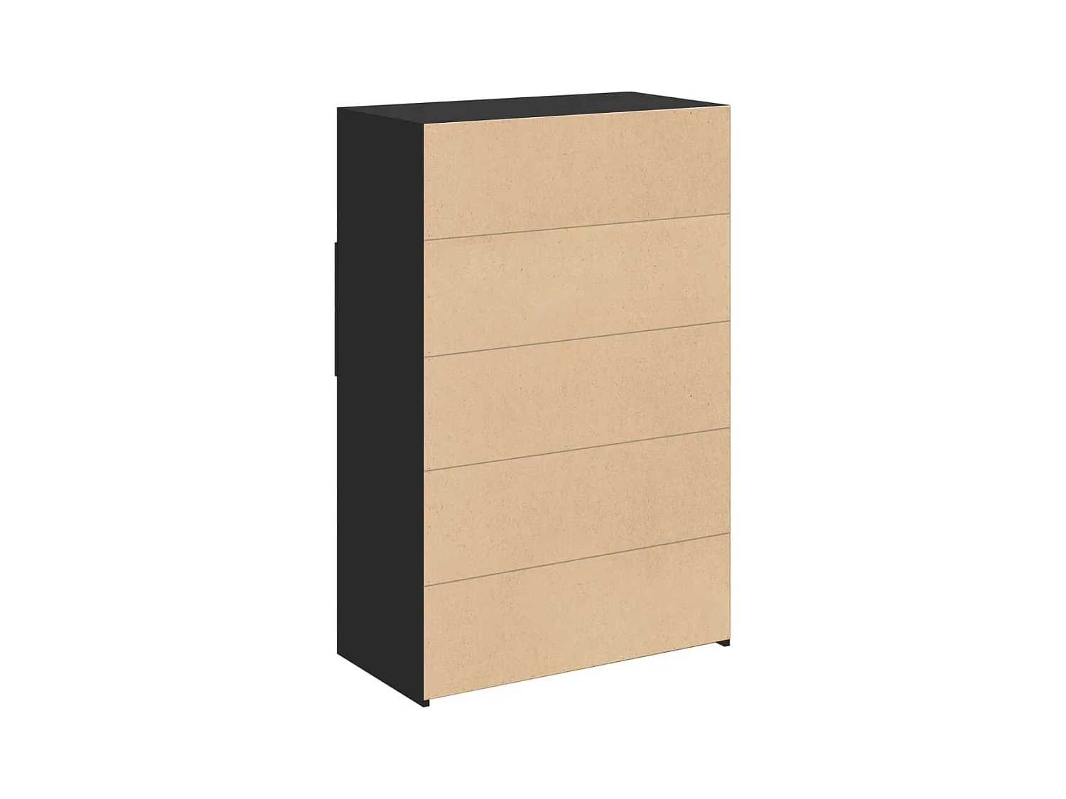 Aparador buffet cómoda armario mueble organizador cocina salón salón alto 80 x 42,5 x 124 cm madera contrachapada negra 02_0035133