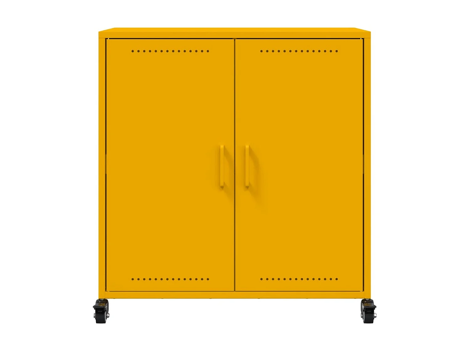 Aparador buffet cómoda mueble mueble de almacenaje organizador cocina salón salón amarillo mostaza 68,5 x 39 x 72 cm acero Amarillo 02_0035706