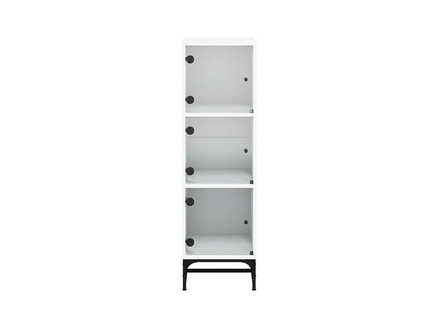 Aparador buffet cómoda armario mueble organizador cocina salón salón con puertas de cristal 35 x 37 x 120 cm blanco 02_0030108
