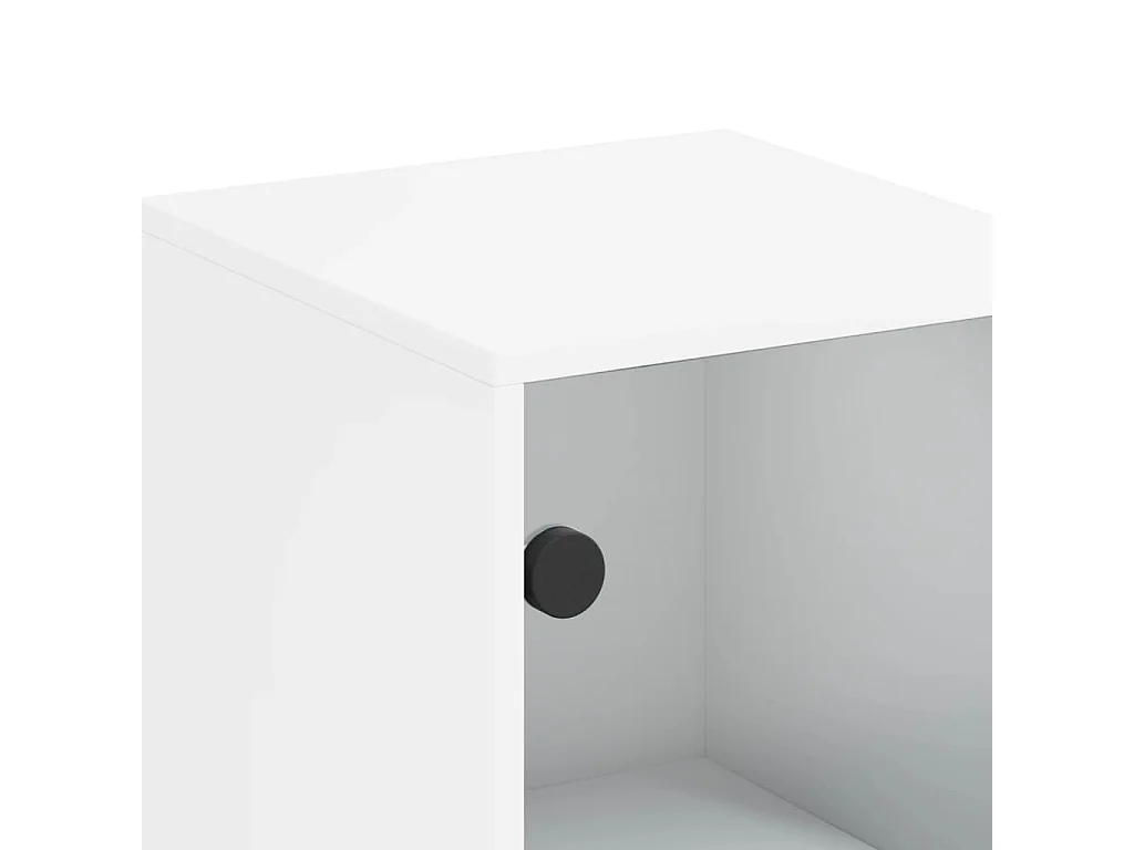 Aparador buffet cómoda armario mueble organizador cocina salón salón con puertas de cristal 35 x 37 x 120 cm blanco 02_0030108