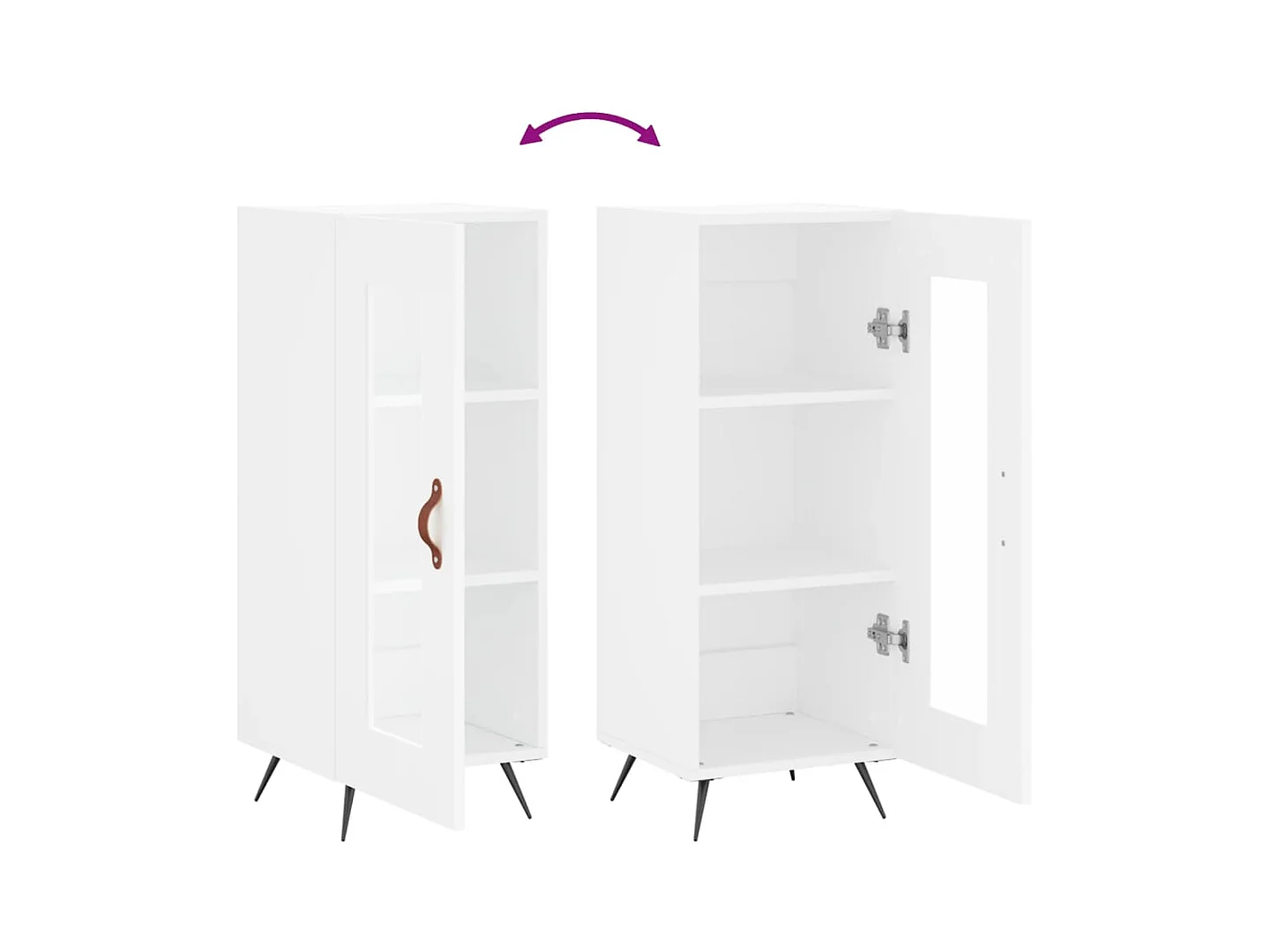 Credenza cassettiera cassettiera mobile contenitore organizer cucina soggiorno soggiorno 34,5 x 34 x 90 cm derivati ​​del legno bianco 02_0030283