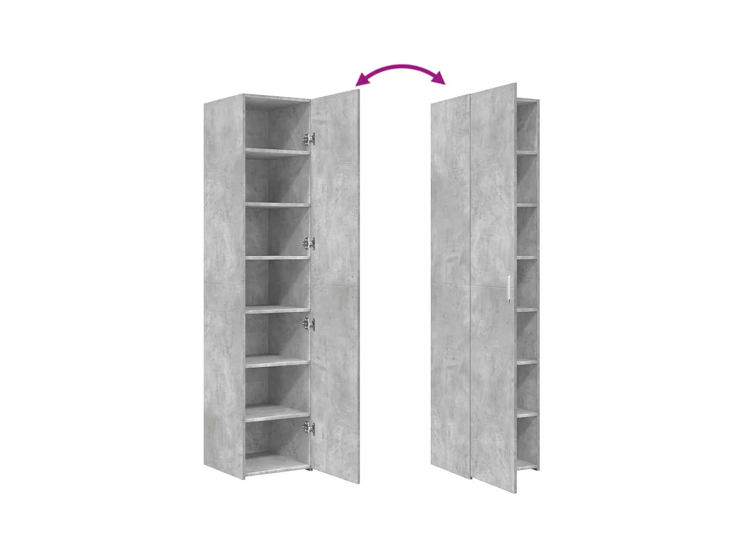 Credenza buffet cassettiera mobile contenitore organizer cucina soggiorno soggiorno alto 40 x 42,5 x 185 cm derivati ​​del legno grigio 02_0034439