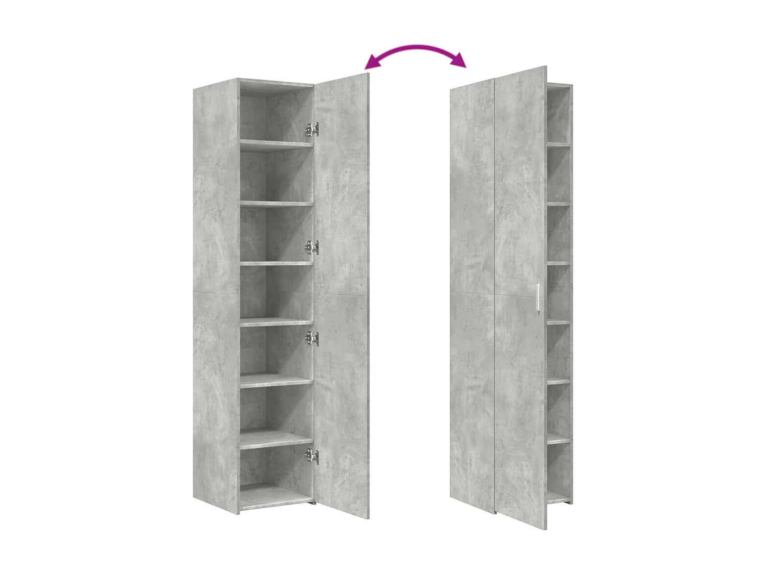 Buffet aparador cômoda armário unidade de armazenamento organizador cozinha sala sala alta 40 x 42,5 x 185 cm madeira trabalhada cinza 02_0034439