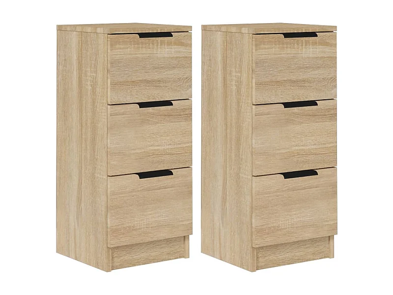 Aparador buffet cómoda armario unidad de almacenamiento organizador cocina salón salón juego de 2 sonoma 30 x 30 x 70 cm marrón madera contrachapada 02_0036802