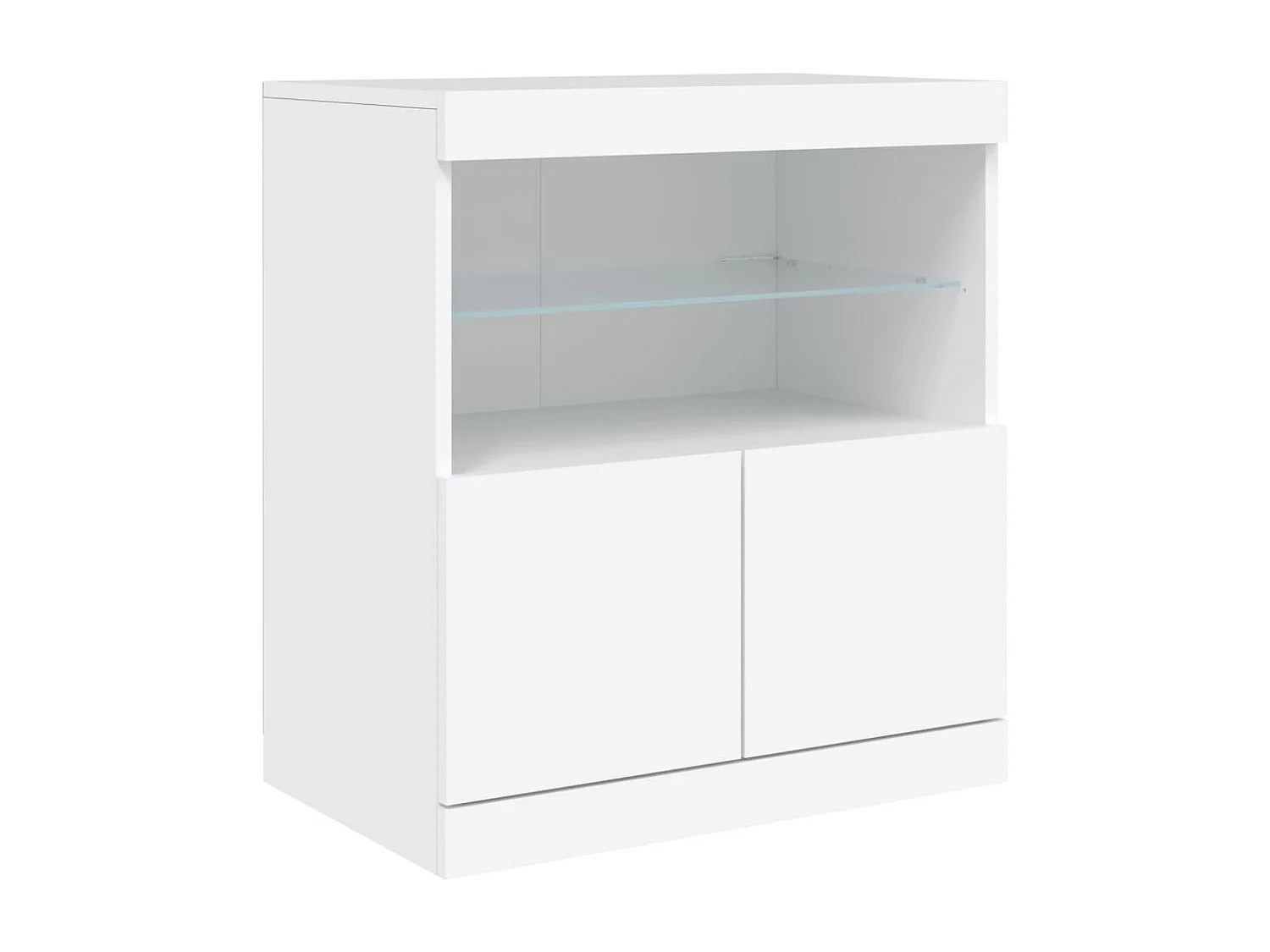 Aparador cômoda armário armário organizador cozinha sala sala com luzes LED 142,5 x 37 x 67 cm branco 02_0029829