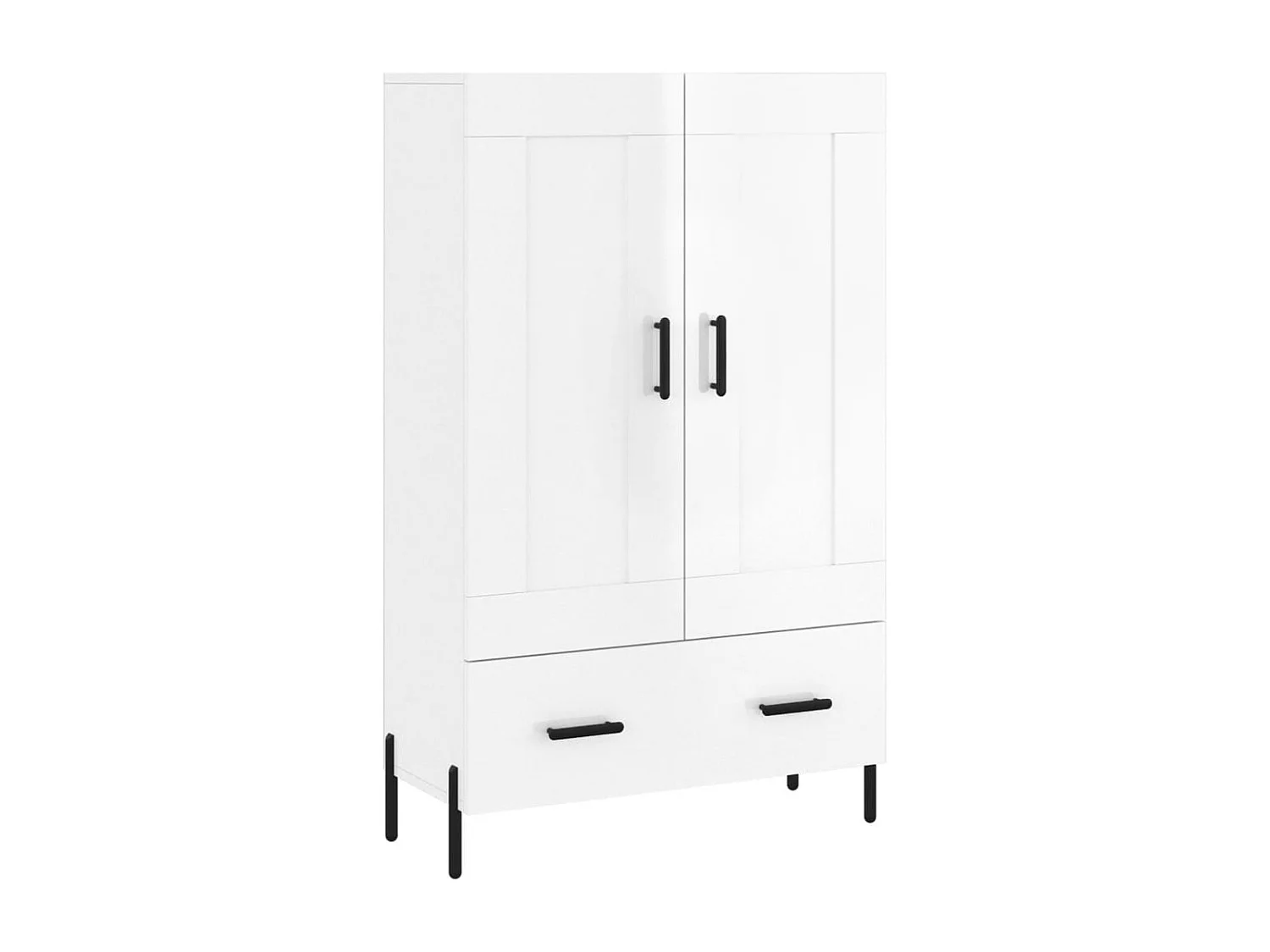 Credenza cassettiera cassettiera mobile contenitore organizer cucina soggiorno soggiorno lucido 69,5 x 31 x 115 cm derivati ​​del legno bianco 02_0033002