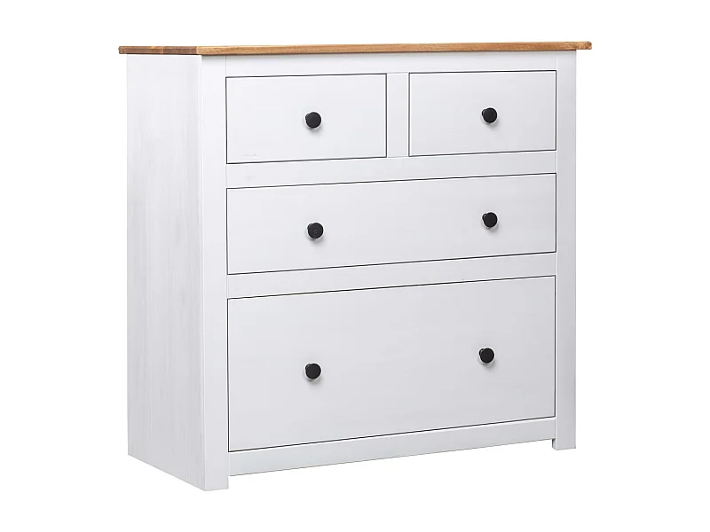 Buffet credenza cassettiera mobile contenitore organizer cucina soggiorno soggiorno 80 x 40 x 83 cm Pino Panama Range bianco 02_0030519