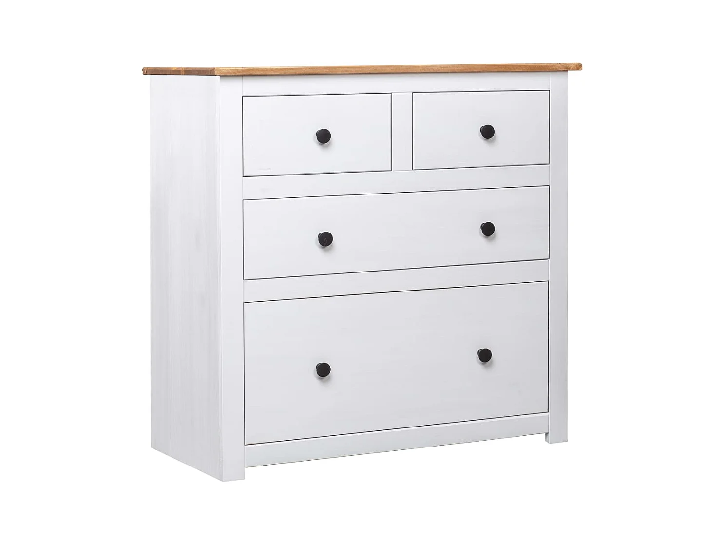 Buffet credenza cassettiera mobile contenitore organizer cucina soggiorno soggiorno 80 x 40 x 83 cm Pino Panama Range bianco 02_0030519
