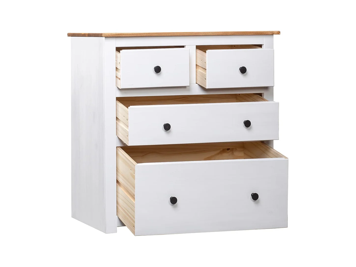 Buffet credenza cassettiera mobile contenitore organizer cucina soggiorno soggiorno 80 x 40 x 83 cm Pino Panama Range bianco 02_0030519