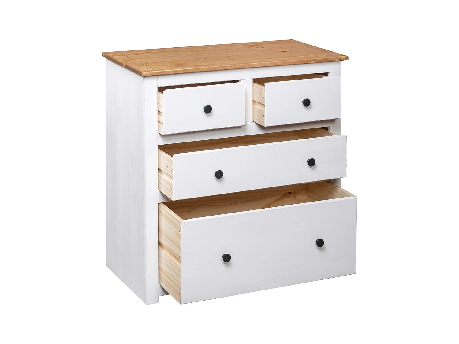 Buffet credenza cassettiera mobile contenitore organizer cucina soggiorno soggiorno 80 x 40 x 83 cm Pino Panama Range bianco 02_0030519