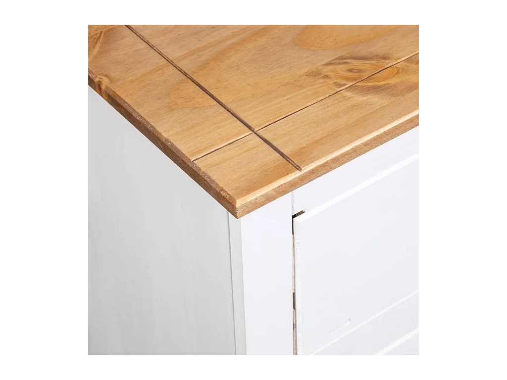 Buffet credenza cassettiera mobile contenitore organizer cucina soggiorno soggiorno 80 x 40 x 83 cm Pino Panama Range bianco 02_0030519