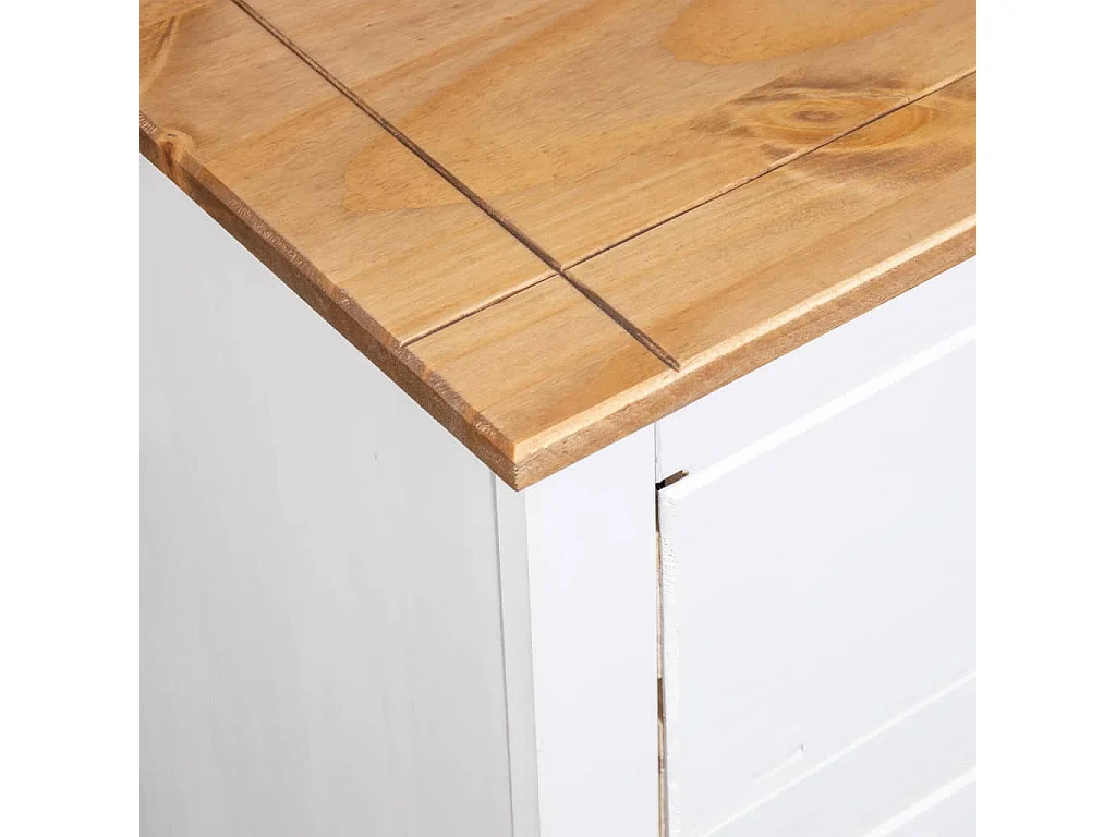 Buffet aparador cômoda armário organizador cozinha sala sala 80 x 40 x 83 cm Pinho Panama Gama branco 02_0030519