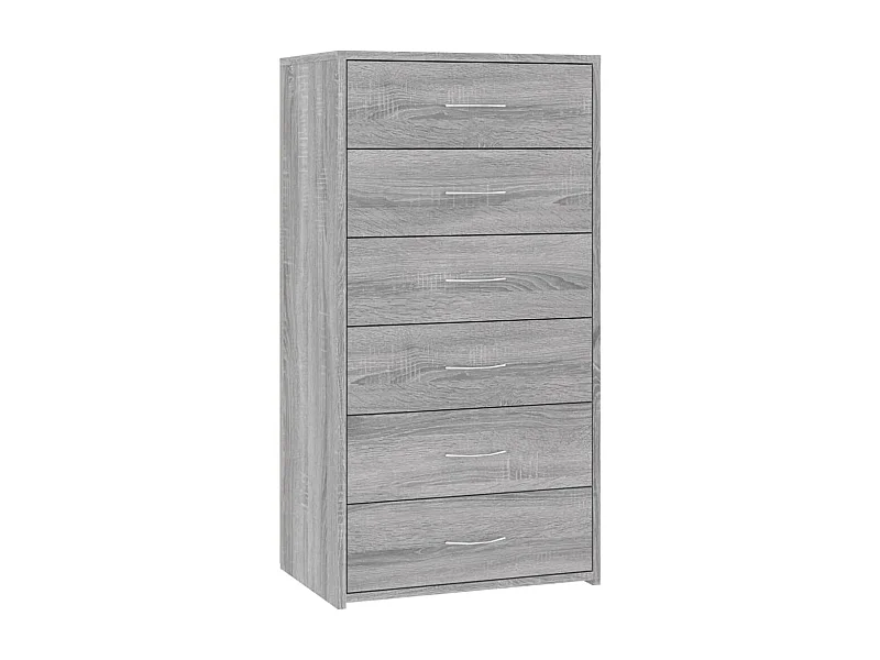 Buffet aparador cômoda armário armário organizador cozinha sala sala com 6 gavetas Sonoma 50 x 34 x 96 cm madeira trabalhada cinza 02_0029763