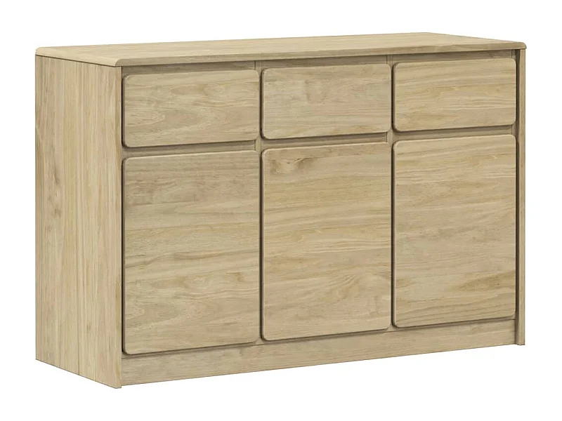 Credenza buffet cassettiera mobile contenitore organizer cucina soggiorno soggiorniAUDA 114 x 43 x 75,5 cm legno massello di pino marrone 02_0036220