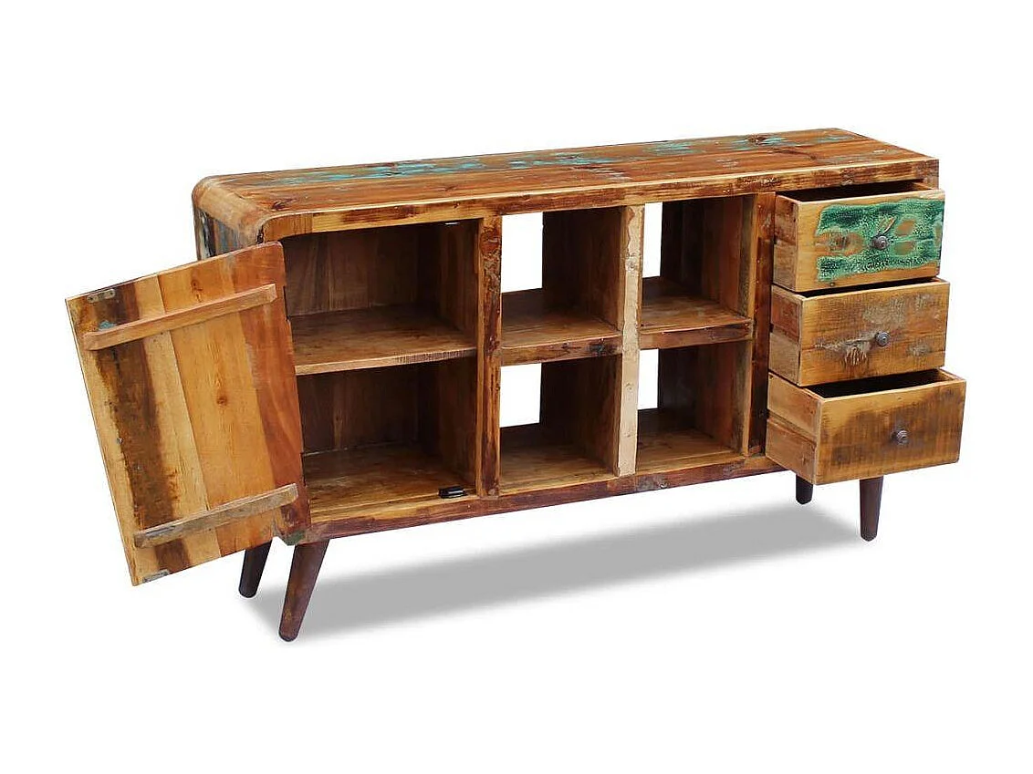 Buffet aparador console armário de armazenamento madeira maciça recuperada 150 cm 4402135