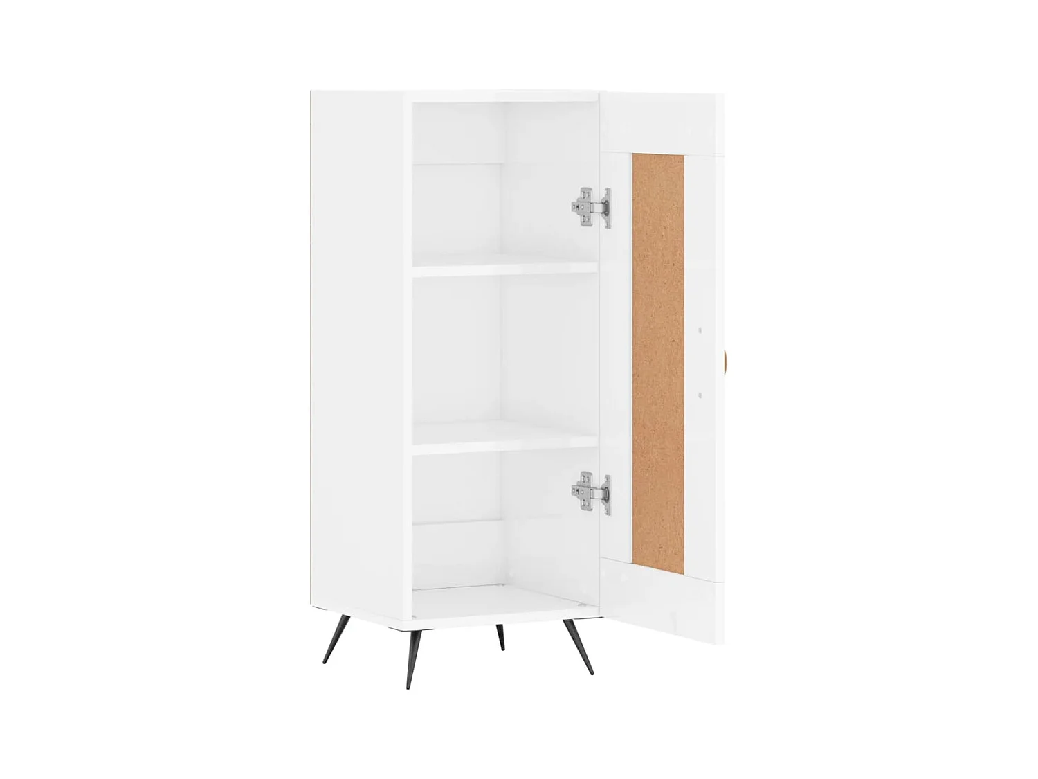 Aparador buffet cómoda armario mueble organizador cocina salón brillante 34,5 x 34 x 90 cm madera contrachapada blanco 02_0030604