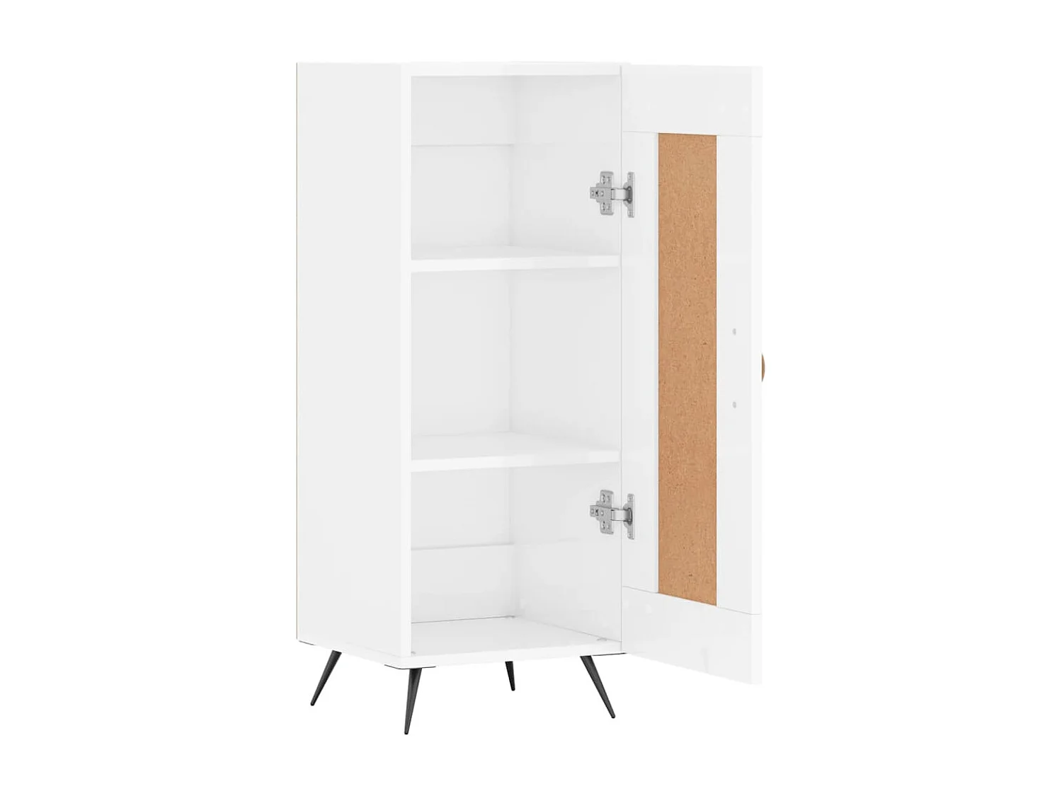 Credenza buffet cassettiera mobile contenitore organizer cucina soggiorno lucido 34,5 x 34 x 90 cm pannelli compositi bianco 02_0030604