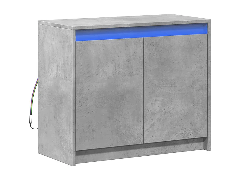 Aparador Aparador Cômoda Armário Unidade de armazenamento Organizador Cozinha Sala Sala de estar com LED 72 x 34 x 61 cm Madeira projetada Cinza 02_0029806