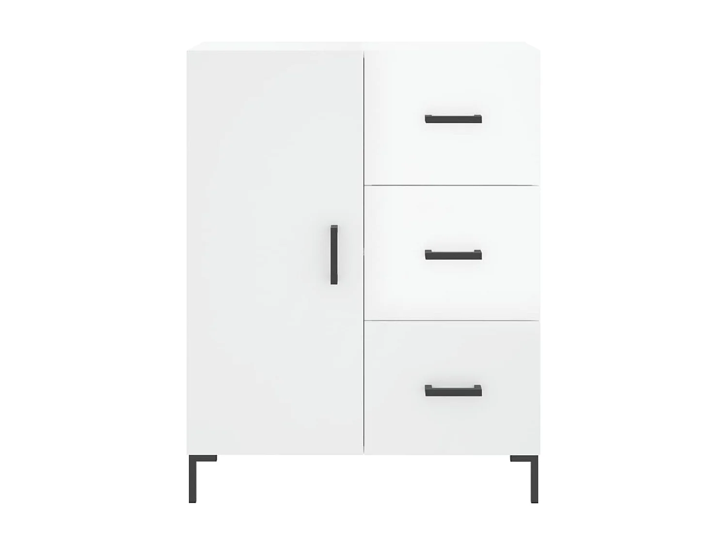 Credenza buffet cassettiera mobile contenitore organizer cucina soggiorno lucido 69,5 x 34 x 90 cm derivati ​​del legno bianco 02_0030742