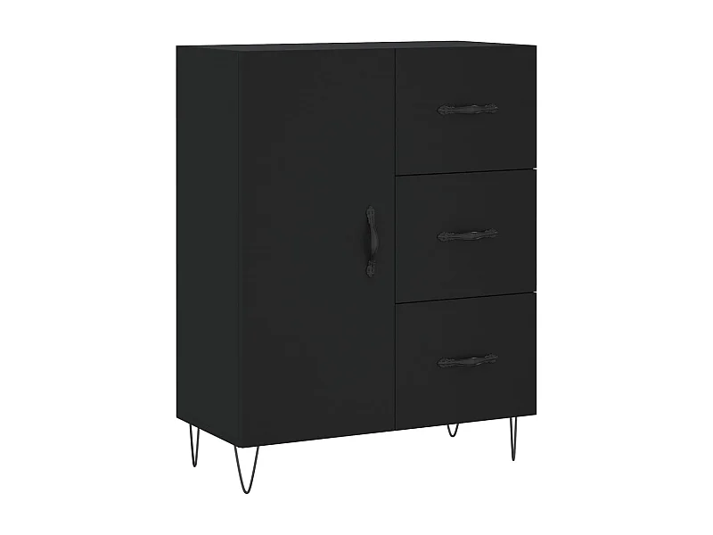 Credenza buffet cassettiera mobile contenitore organizer cucina soggiorno soggiorno 69,5 x 34 x 90 cm multistrato nero 02_0036045