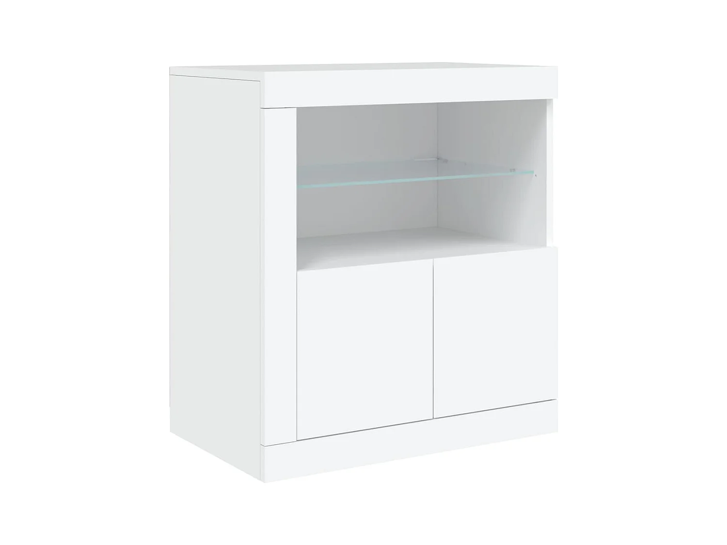 Aparador buffet cómoda armario mueble organizador cocina salón salón con luces LED 181,5 x 37 x 67 cm blanco 02_0029839