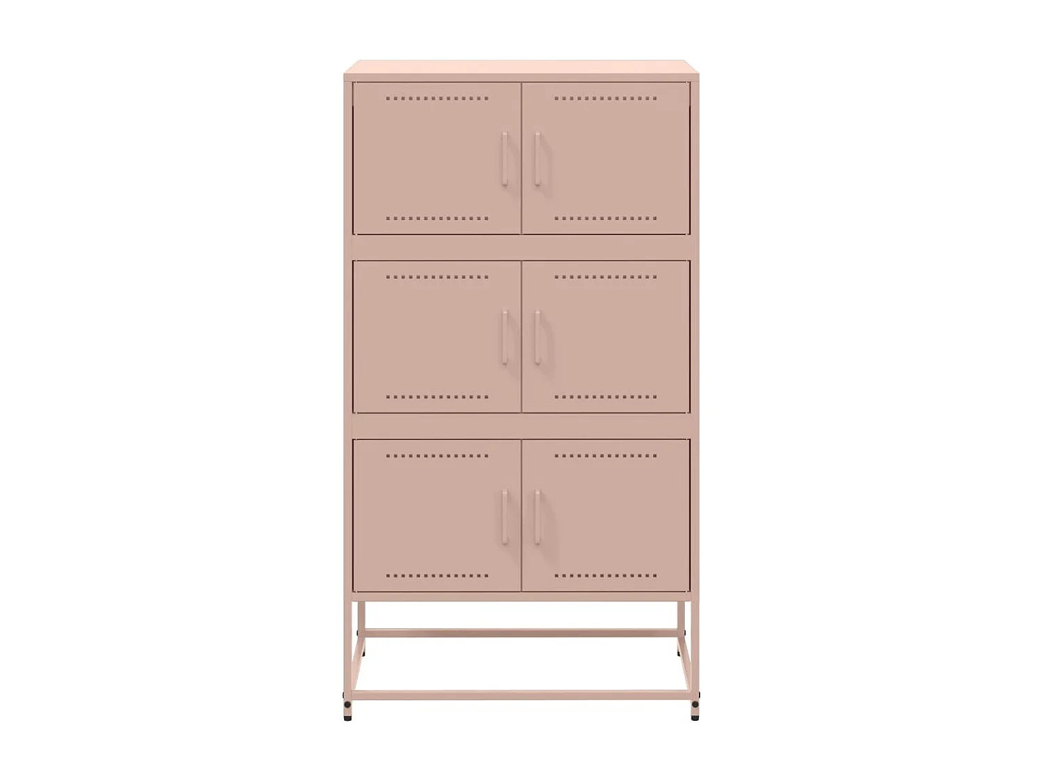 Credenza buffet cassettiera mobile contenitore organizer cucina soggiorno soggiorno 68,5 x 38,5 x 123,5 cm acciaio Rosa 02_0036210