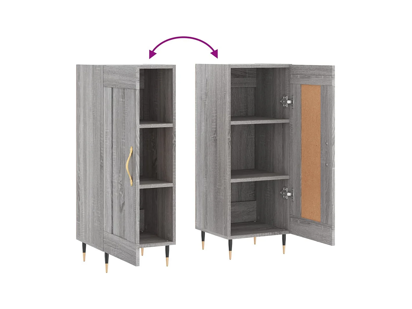 Aparador aparador cômoda armário armário organizador cozinha sala sala Sonoma 34,5 x 34 x 90 cm madeira trabalhada cinza 02_0036335