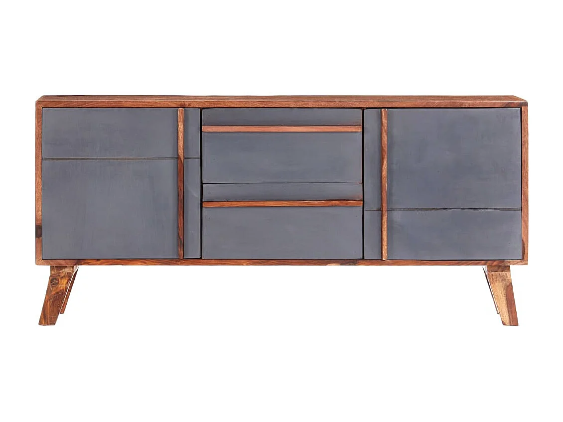 Credenza buffet cassettiera mobile contenitore organizer cucina soggiorno soggiorno 120 x 30 x 55 cm legno massiccio grigio 02_0031779