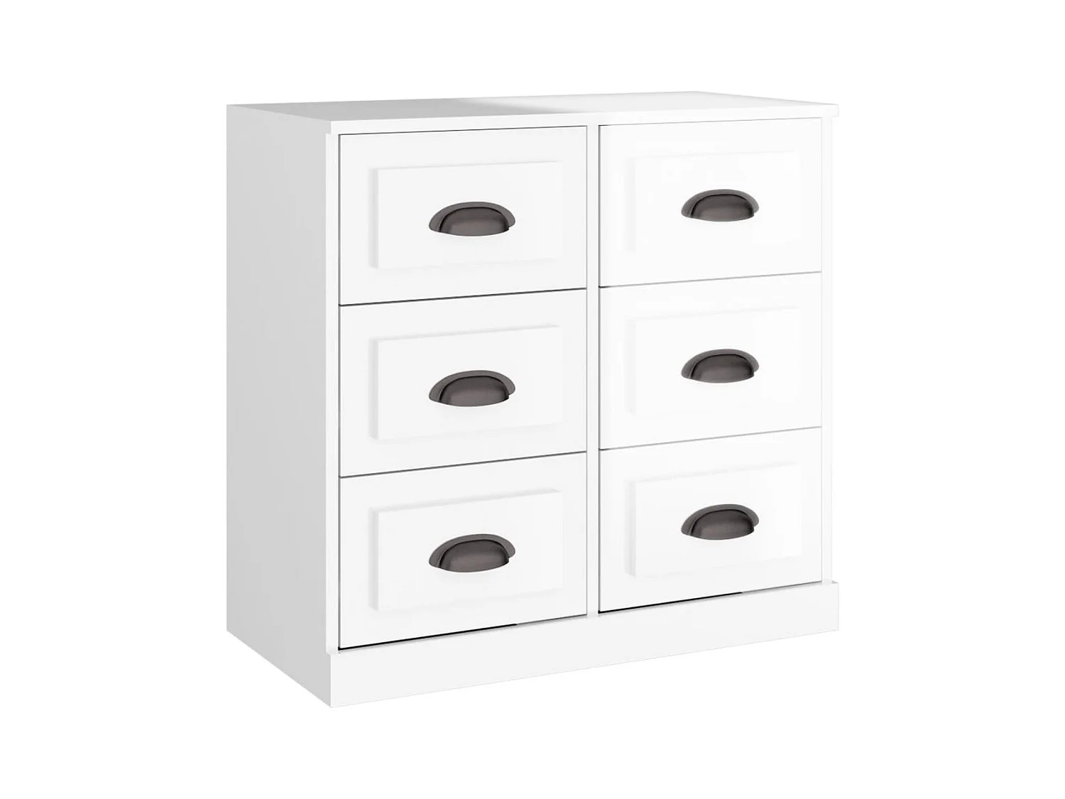 Credenza buffet cassettiera mobile contenitore organizer cucina soggiorno soggiorni set da 2 derivati ​​del legno bianco lucido 02_0036723
