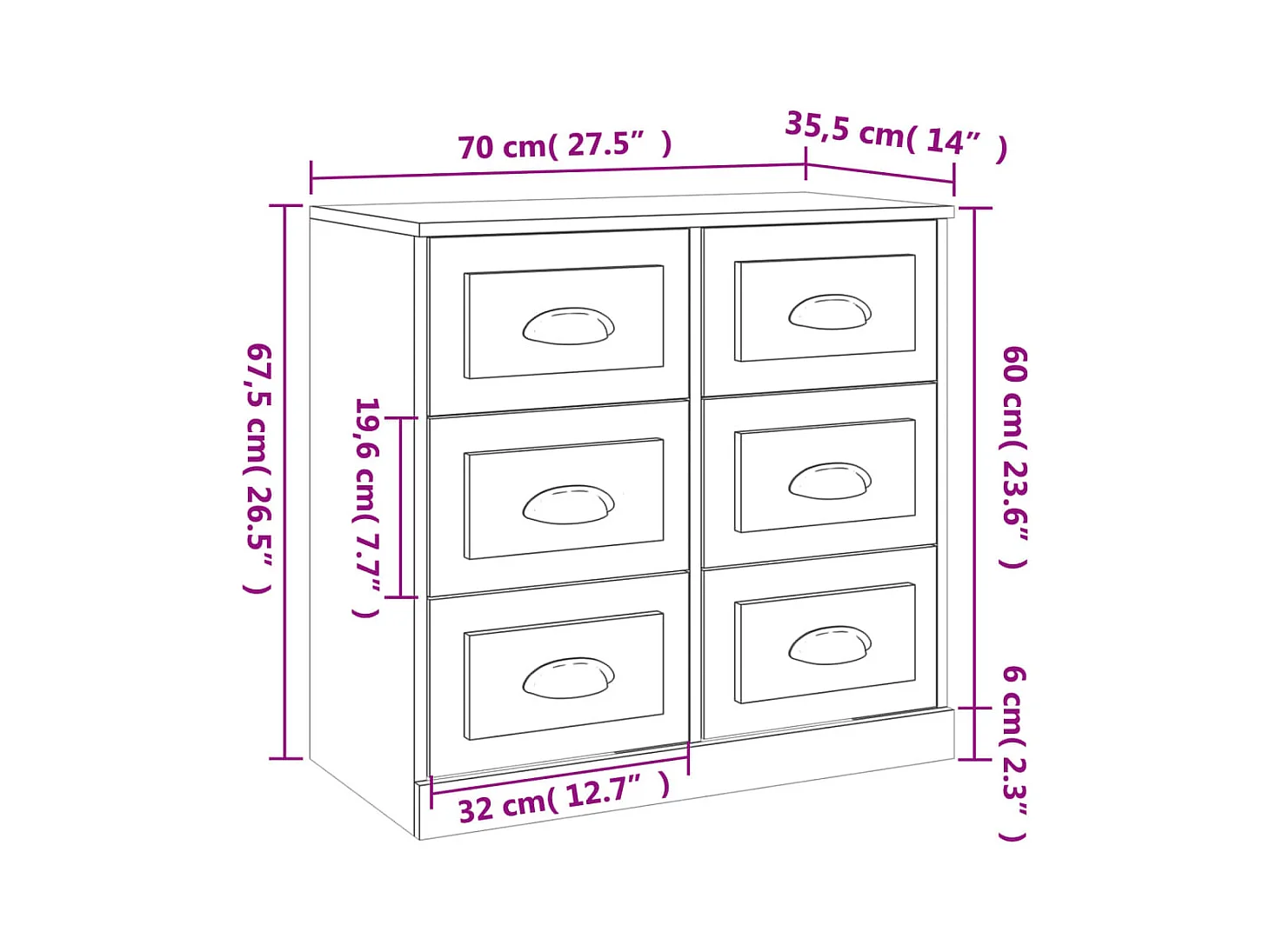 Credenza buffet cassettiera mobile contenitore organizer cucina soggiorno soggiorni set da 2 derivati ​​del legno bianco lucido 02_0036723