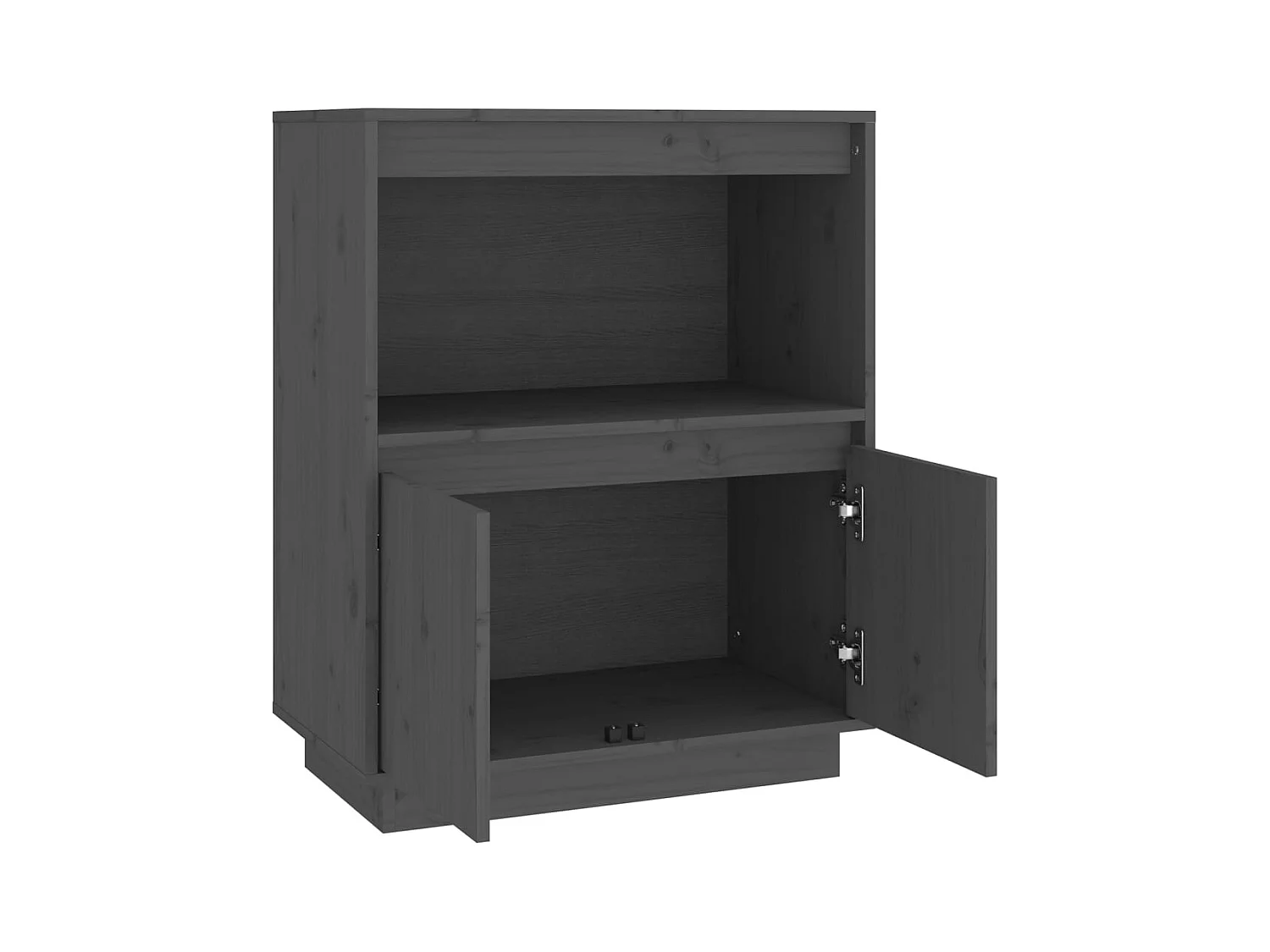 Buffet aparador cômoda armário organizador cozinha sala de estar 60 x 34 x 75 cm madeira de pinho cinza maciço 02_0031795