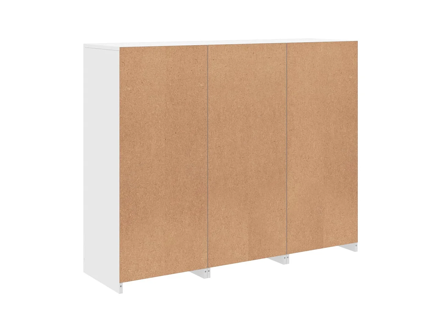 Aparador Aparador Cómoda Gabinete Unidad de Almacenamiento Organizador Cocina Sala de Estar con Luces LED 3 Piezas Madera de Ingeniería Blanca 02_0037198