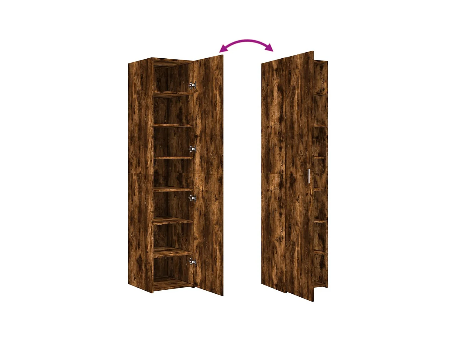 Aparador buffet cómoda armario mueble organizador cocina salón salón alto 40 x 42,5 x 185 cm madera contrachapada marrón 02_0033357