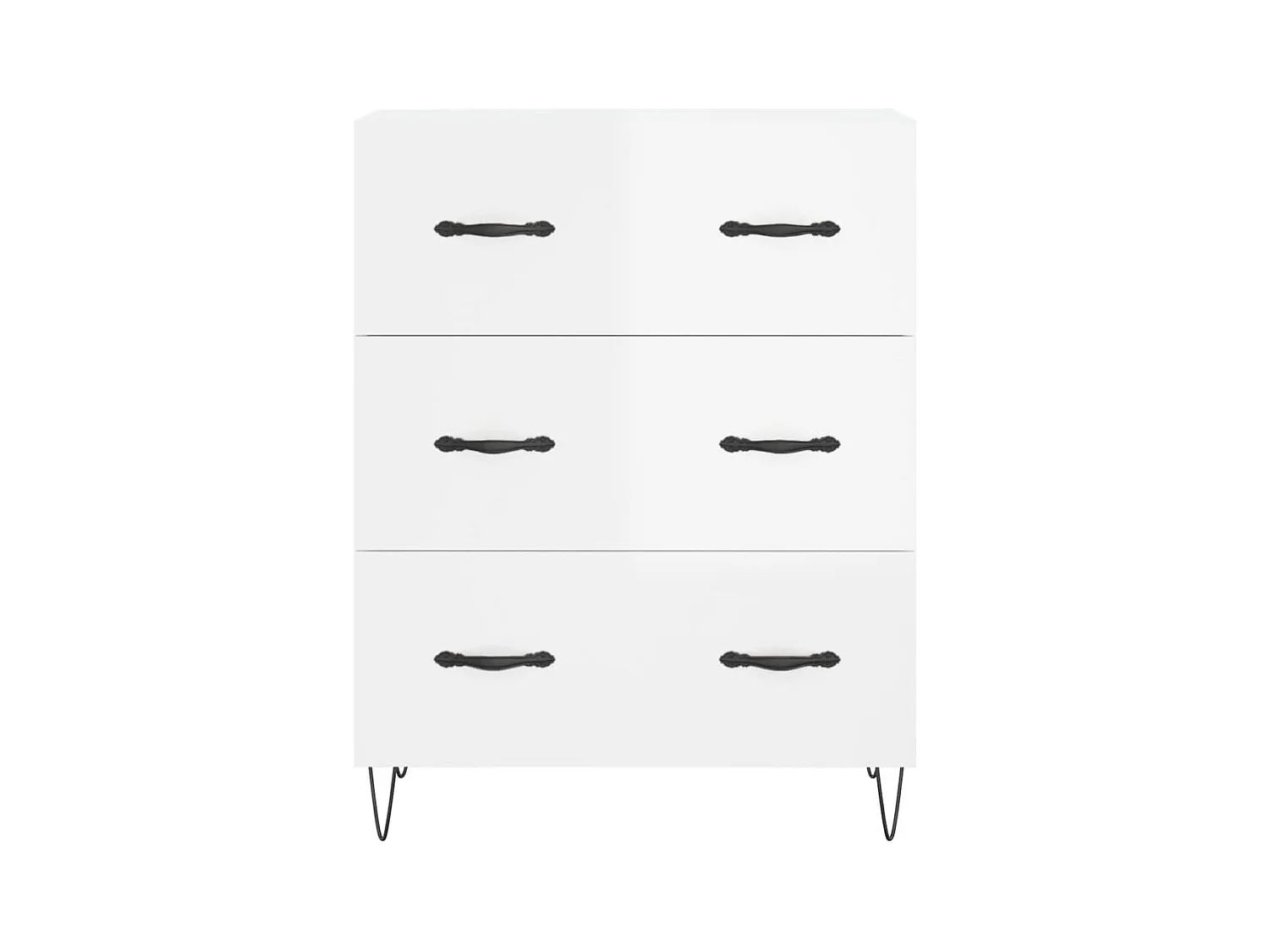 Credenza buffet cassettiera mobile contenitore organizer cucina soggiorno lucido 69,5 x 34 x 90 cm derivati ​​del legno bianco 02_0030712