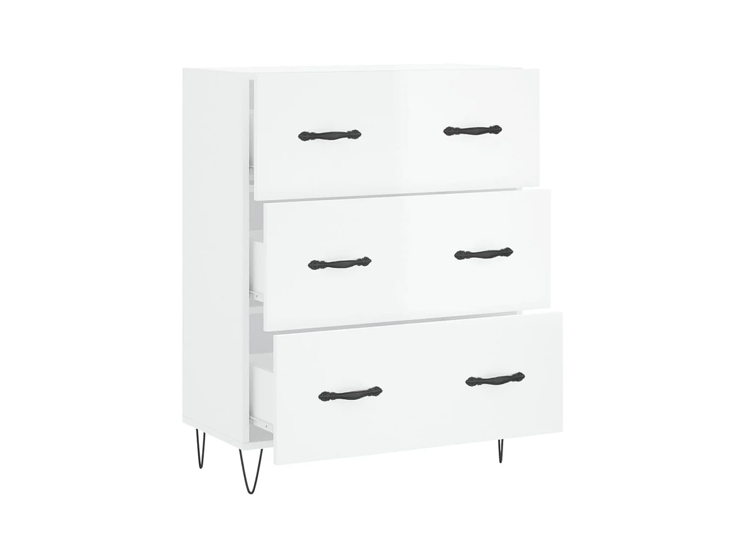 Credenza buffet cassettiera mobile contenitore organizer cucina soggiorno lucido 69,5 x 34 x 90 cm derivati ​​del legno bianco 02_0030712