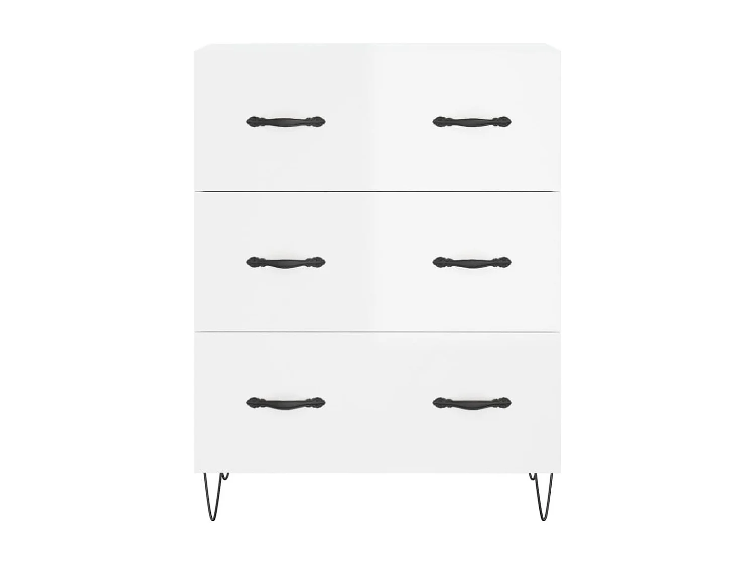 Credenza buffet cassettiera mobile contenitore organizer cucina soggiorno lucido 69,5 x 34 x 90 cm derivati ​​del legno bianco 02_0030712