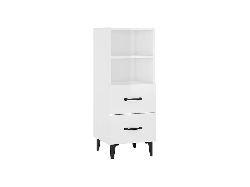 Credenza buffet cassettiera mobile contenitore organizer cucina soggiorno lucido 34,5 x 34 x 90 cm derivati ​​del legno bianco 02_0030624